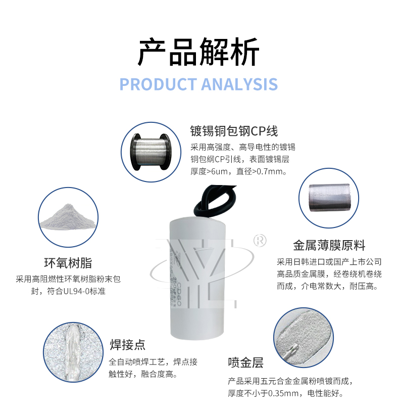 鋁電解電容器CD60 450V 250UF交流電動(dòng)機(jī)